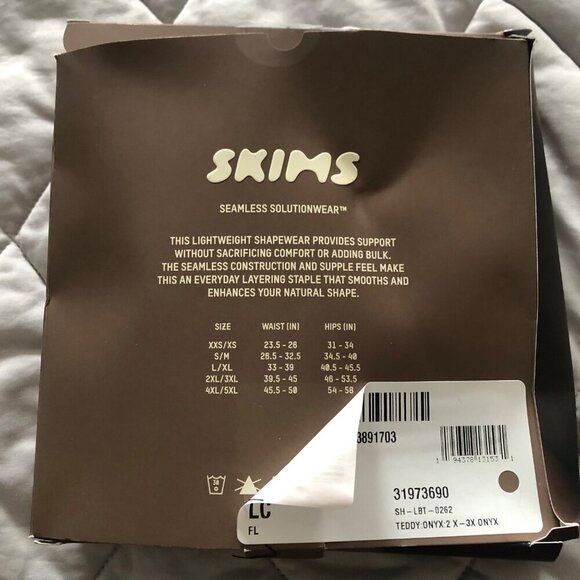 SKIMS New Seamless Sculpt Low Back Thong Bodysuit Onyx Size 2X / 3X - Picture 11 of 11